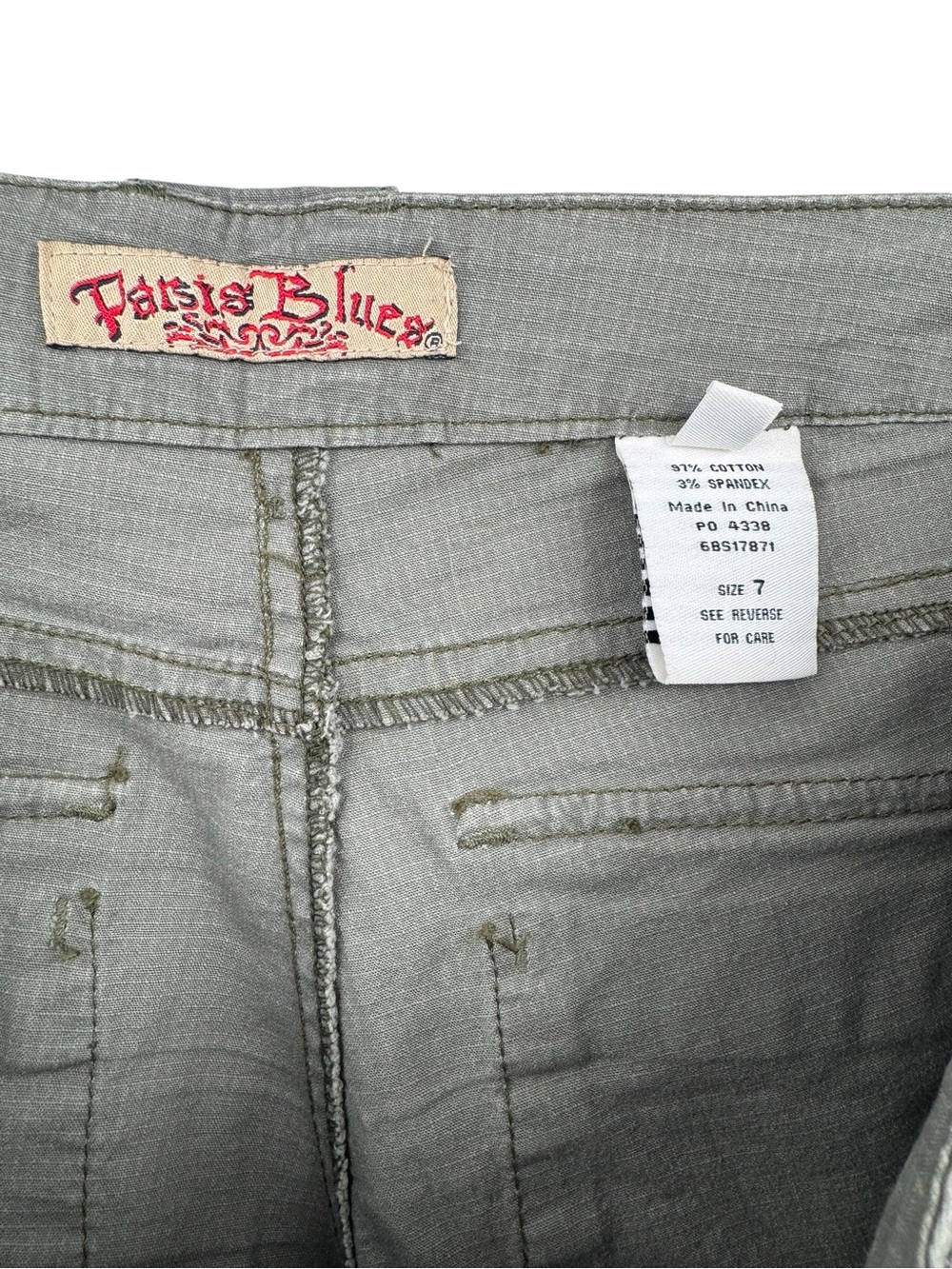 VTG Paris Blues Green Cargo Micro Shorts 7 - Picture 5 of 5